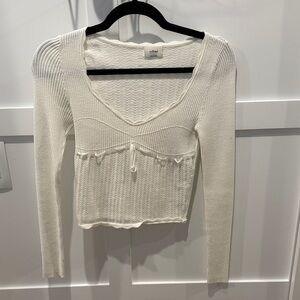 Aritzia Cream Knit Blouse